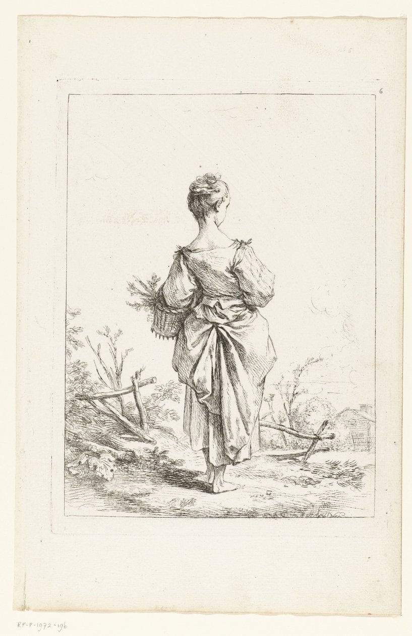 Ung jente med en kurv av François Boucher