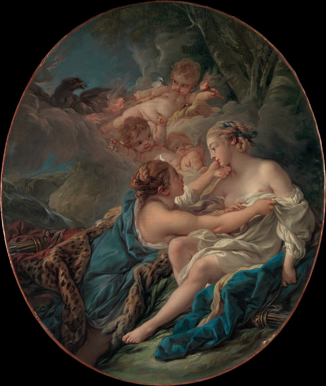 Jupiter, forkledd som Diana, og Callisto av François Boucher