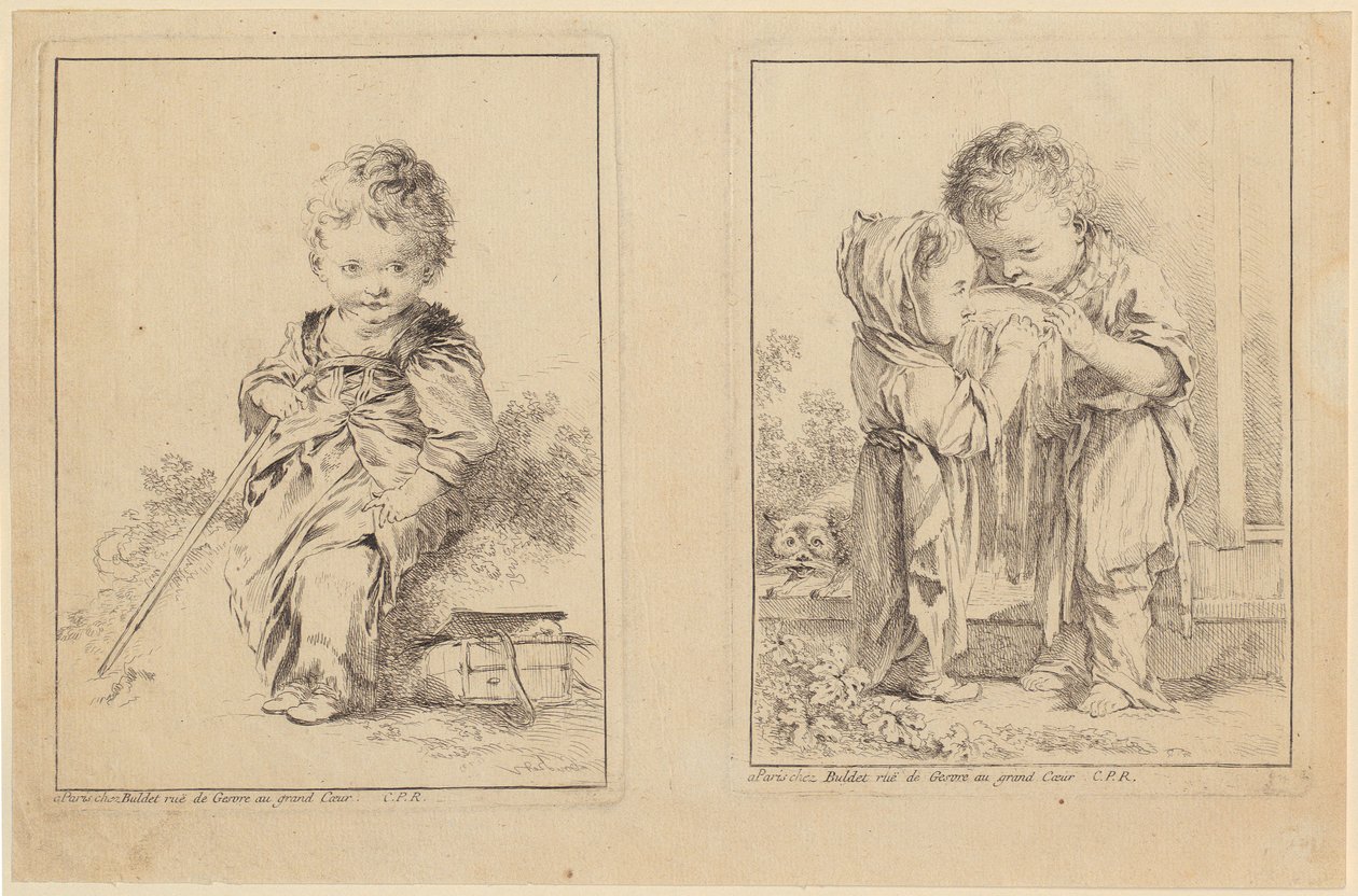Den lille savoyeren og de små melkedrikkere [to plater] av François Boucher