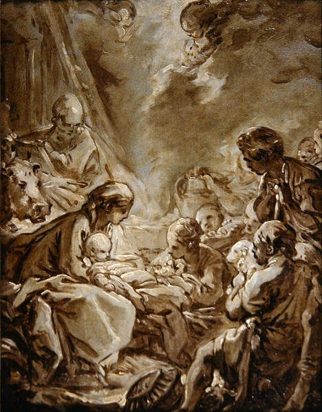 La Lumiere du Monde (olje på papir på panel) av François Boucher