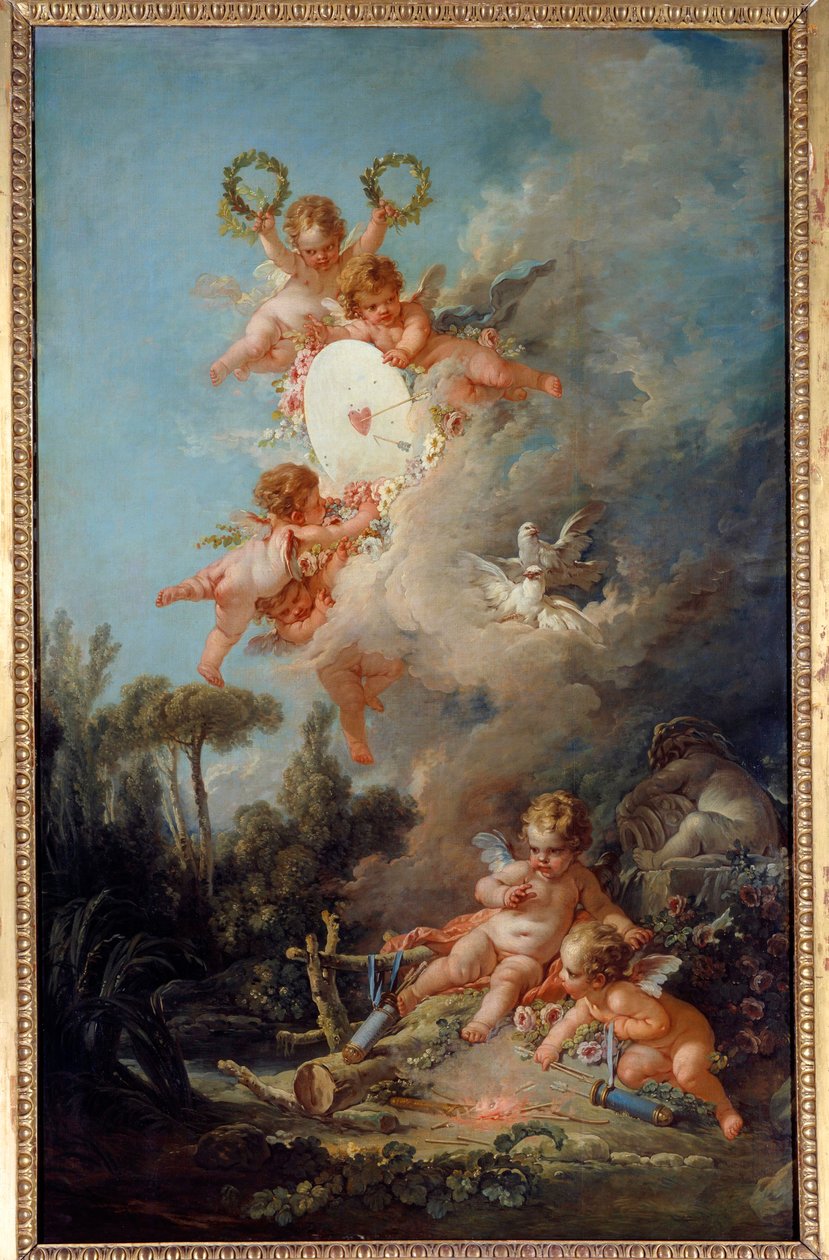 Kjærlighetens mål Maleri av Francois Boucher (1703-1770) 1758 Søn. 2,58x1,67m Paris, av François Boucher