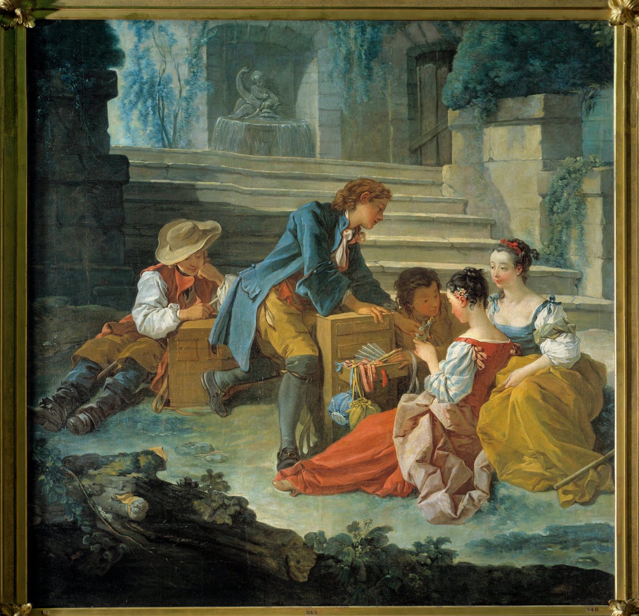 Le petit peddler Maleri av Francois Boucher (1703-1770). 1735-1740 Privat samling av François Boucher