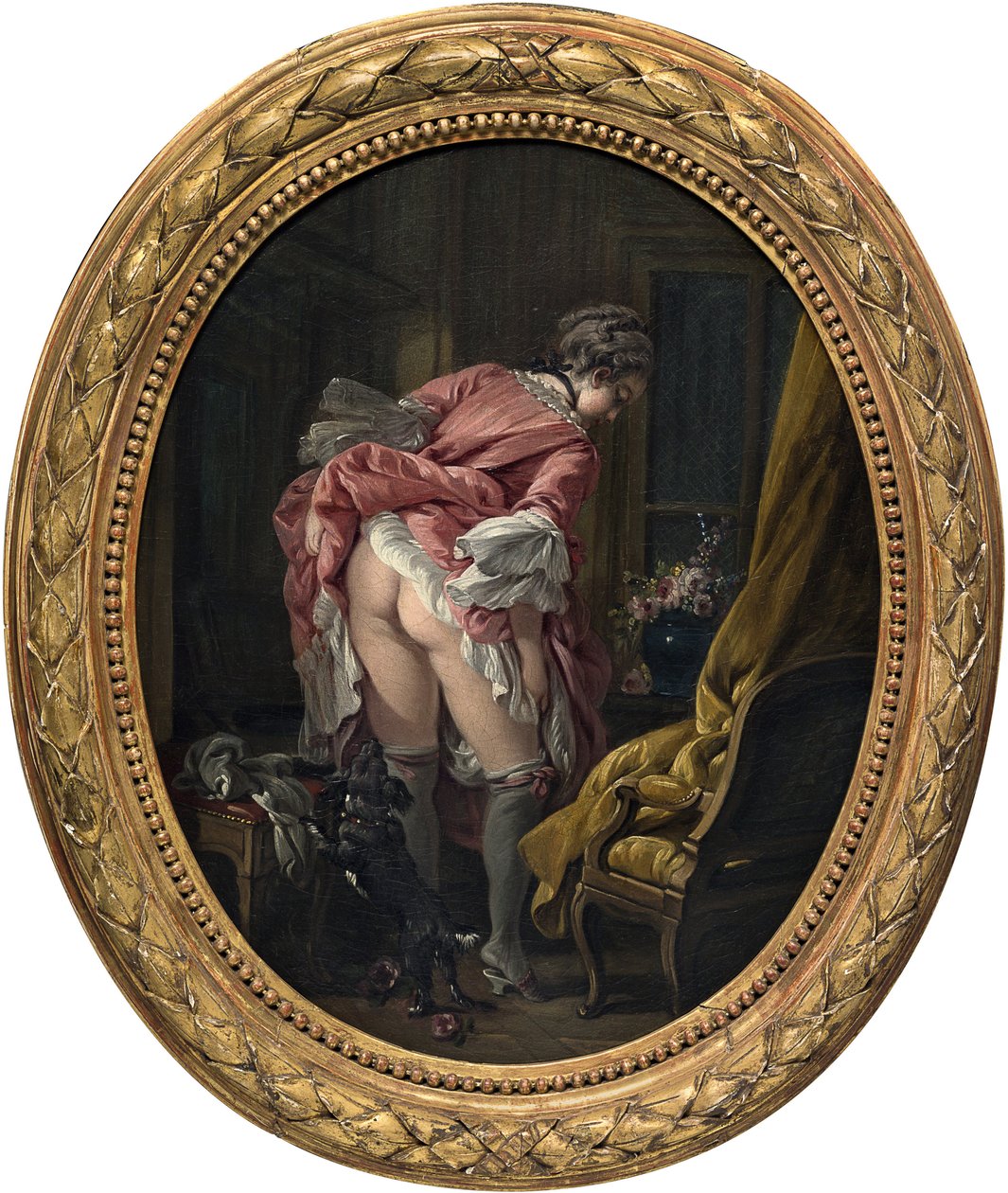 ""det indiskrete øyet"" Maleri av Francois Boucher (1703-1770) ca. 1742 Privat samling av François Boucher