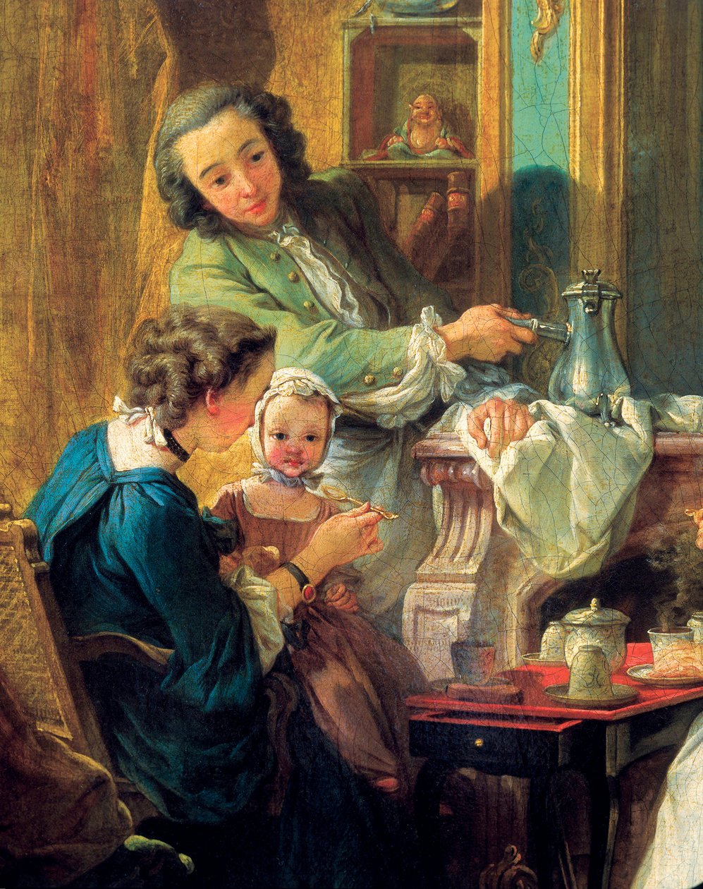 Lunsjscene i et borgerlig interiør, detalj 1739 (olje på lerret) av François Boucher