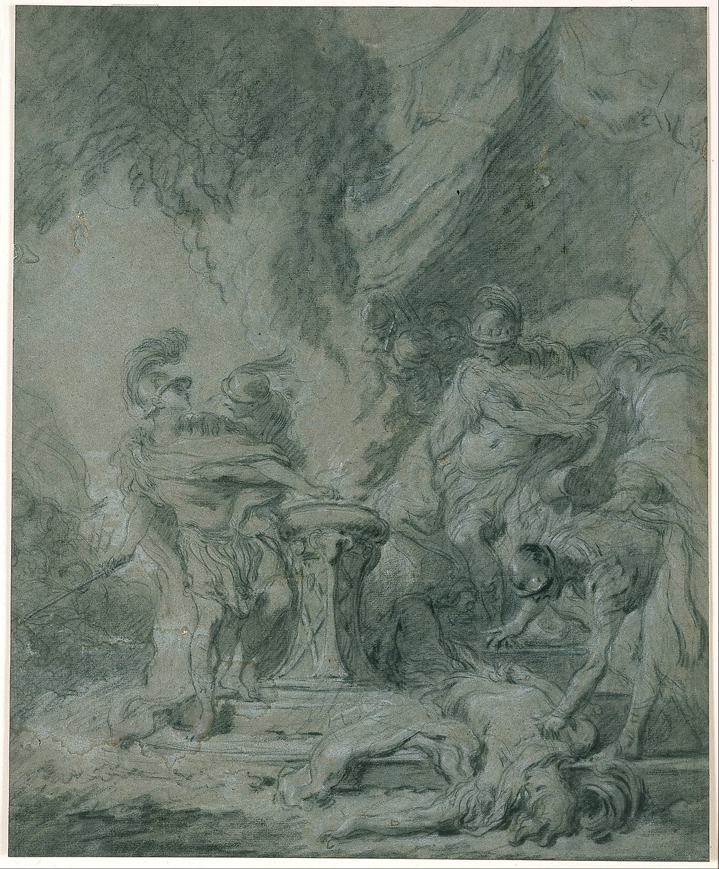 Mucius Scaevola legger hånden i ilden av François Boucher