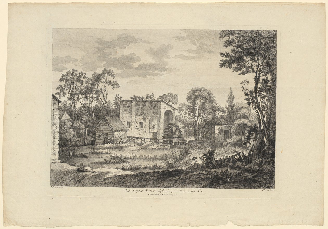 Naturstudie etter François Boucher (nr. 1) av François Boucher