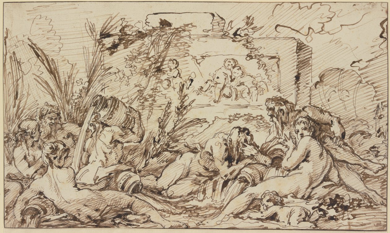 Nymfer og elveguder av François Boucher