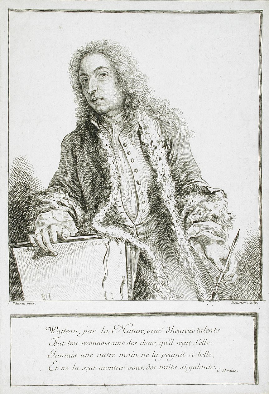 Portrett av Antoine Watteau av François Boucher