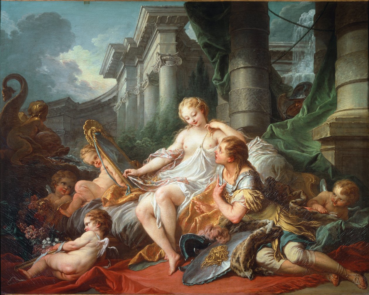 Rinaldo og Armida - olje på lerret av François Boucher