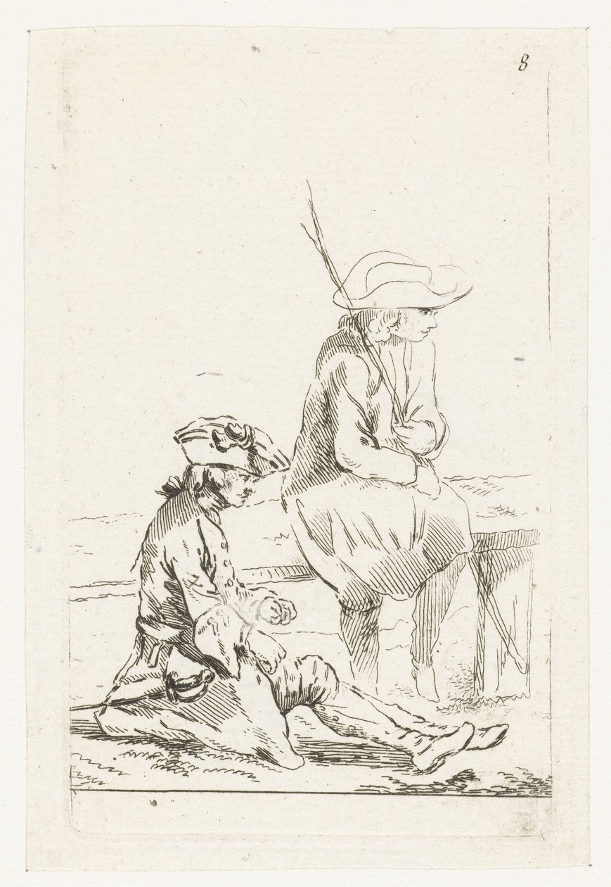 En soldat og en bonde av François Boucher