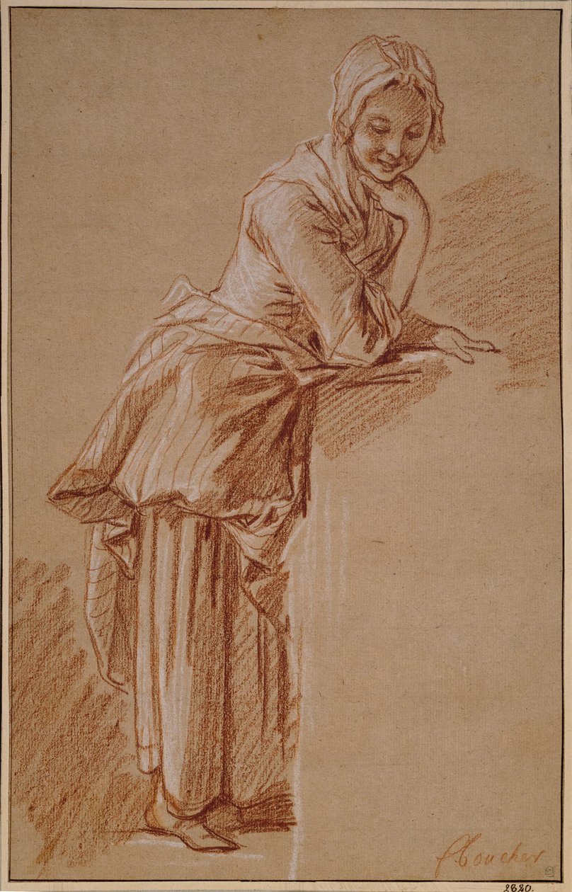 Stående bondejente av François Boucher