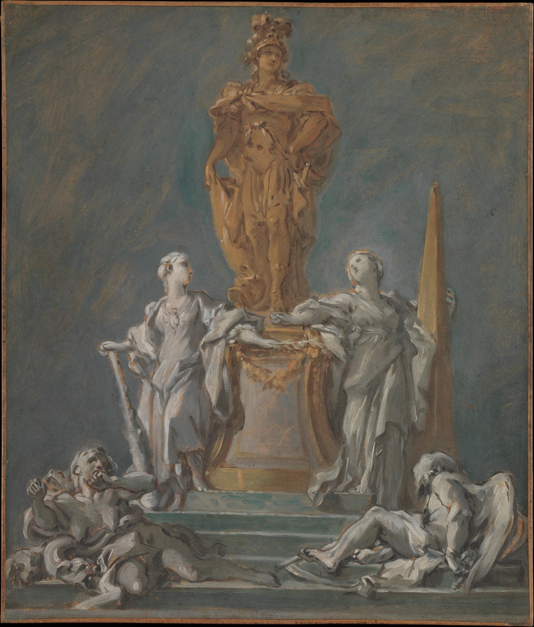 Studie til et monument over en fyrstelig skikkelse av François Boucher