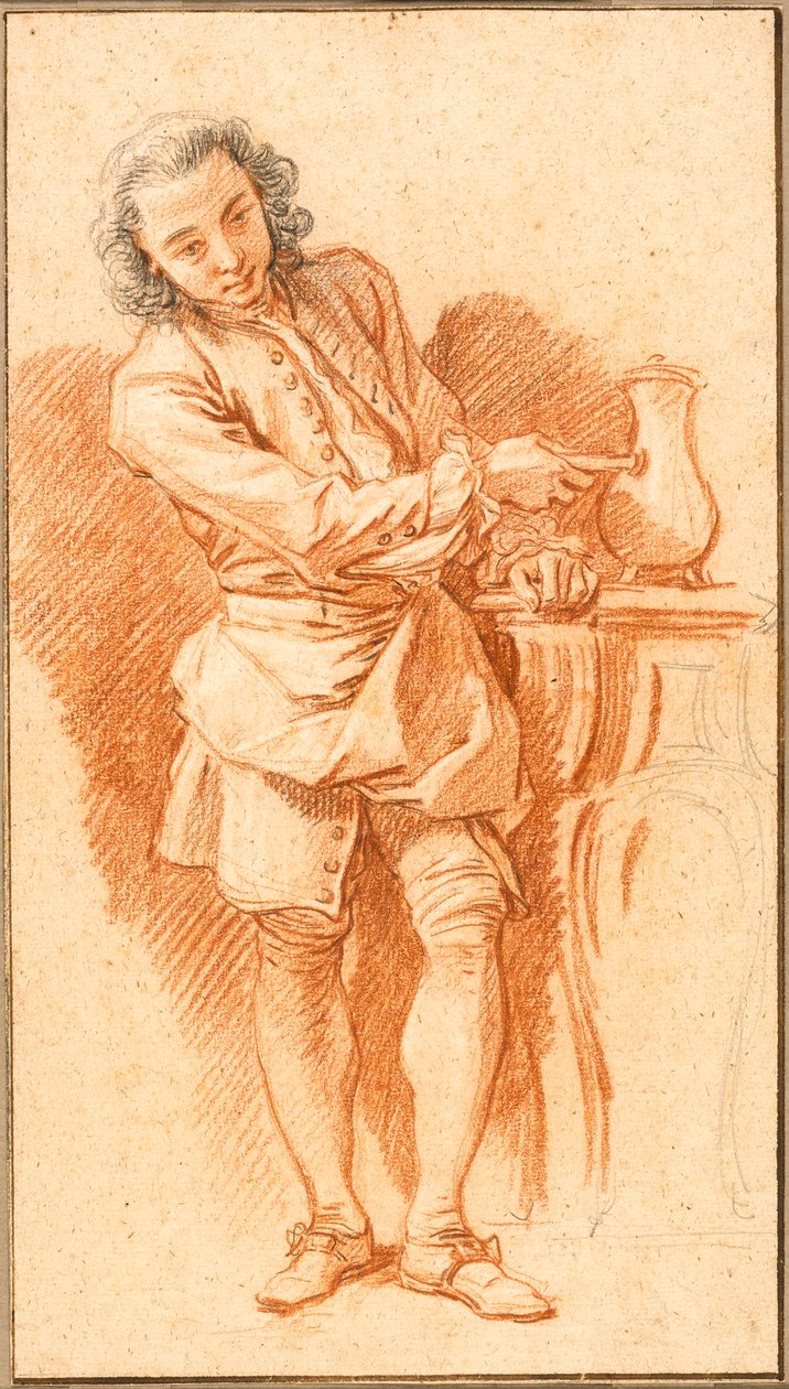 Studie av betjent med kaffekanne av François Boucher