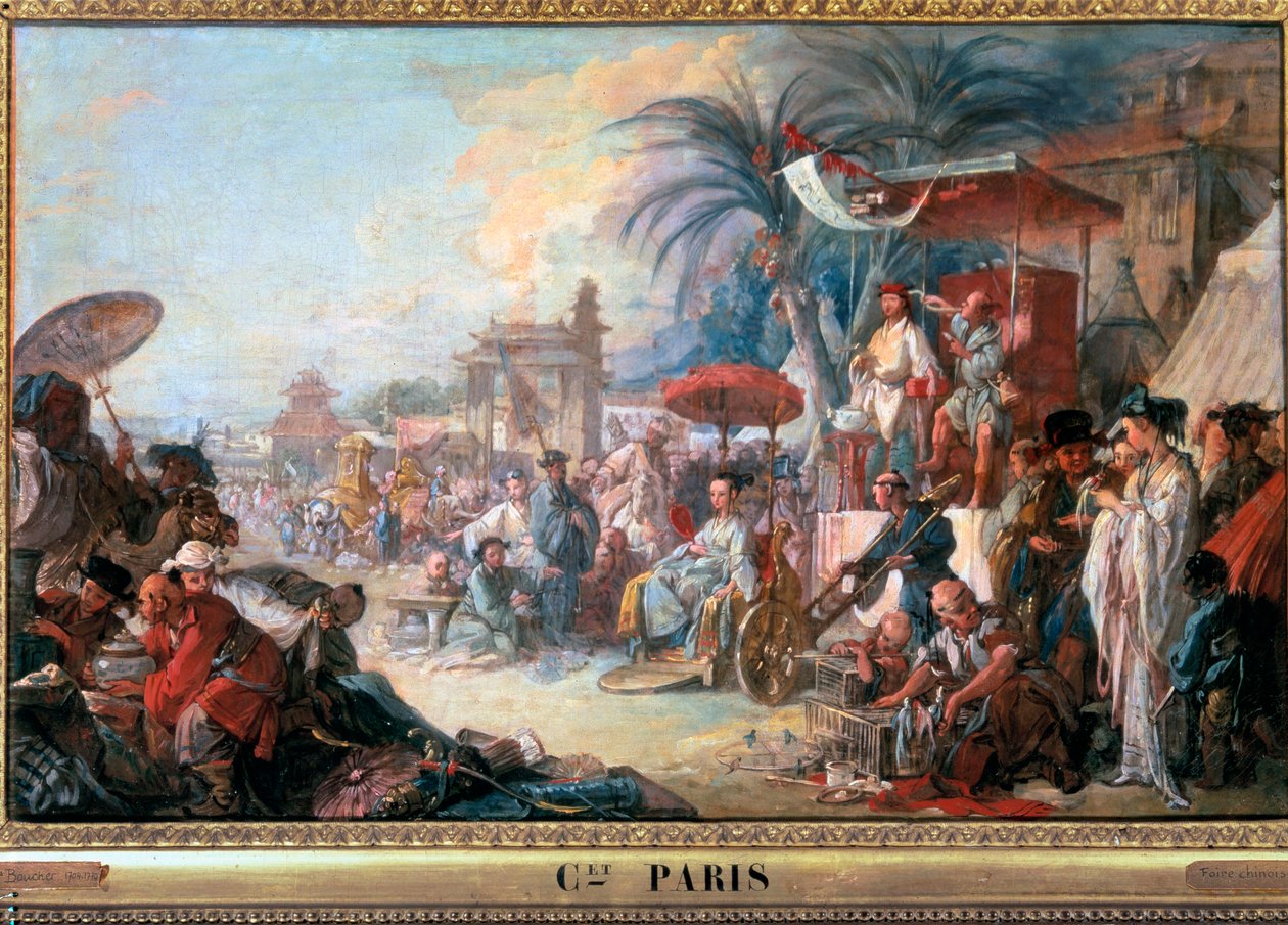 Det kinesiske messemaleriet av Francois Boucher (1703-1770) 1740 Besançon, Museum of Fine Arts av François Boucher