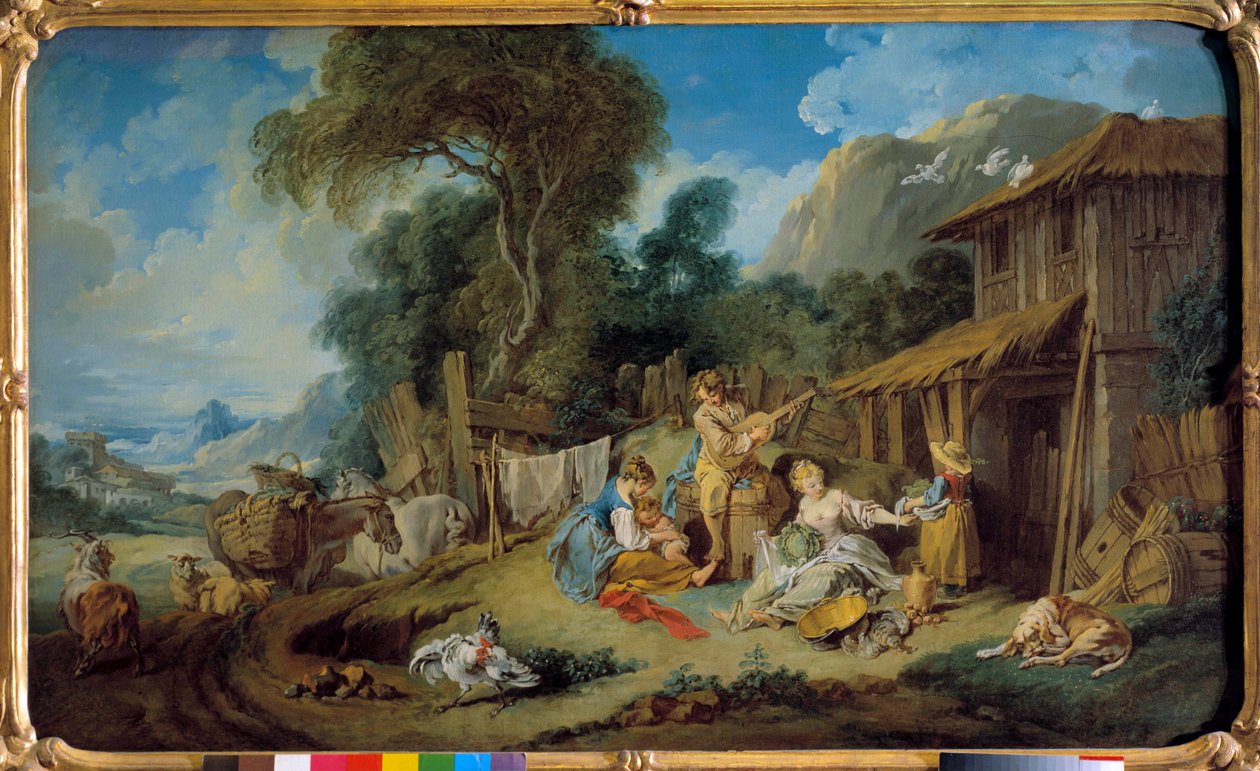 Resten av bøndenes maleri av Francois Boucher (1703-1770) 1734 Privat samling av François Boucher