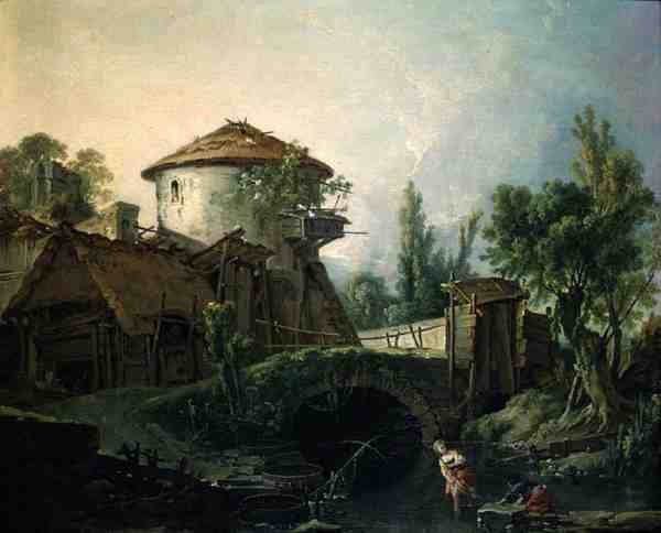Vindmøllen, ca. 1750 (olje på lerret) av François Boucher