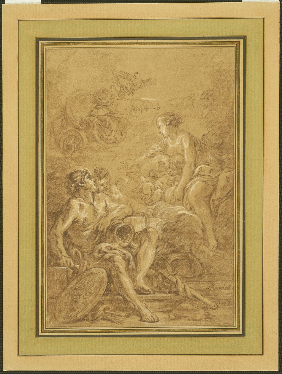 Venus befaler Vulkan å lage våpen for Aeneas av François Boucher