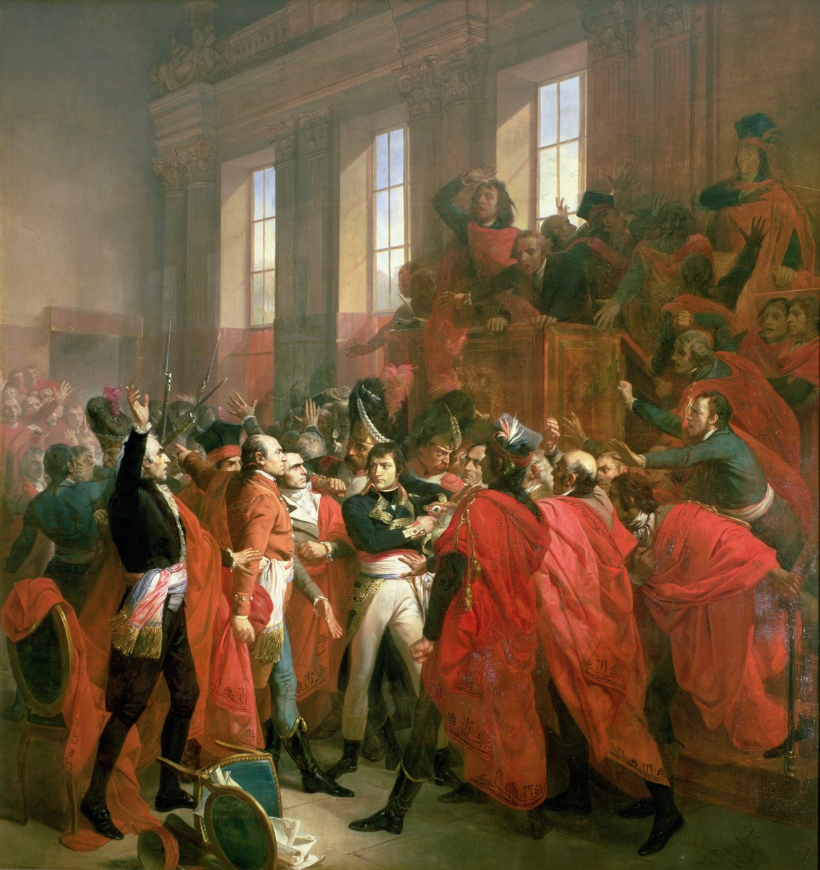 Bonaparte og rådet for fem hundre i St. Cloud, 10. november 1799, 1840 av Francois Bouchot