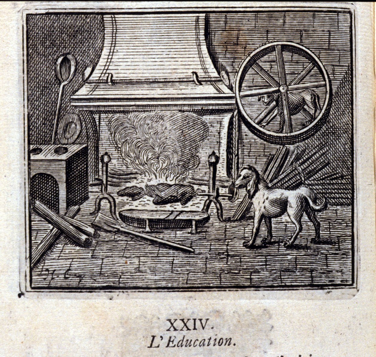 Utdanning. Fabler av Jean de La Fontaine (1621-95). Illustrasjon av Francois Chauveau (1613-1676). Utgave av 1728. av Francois Chauveau