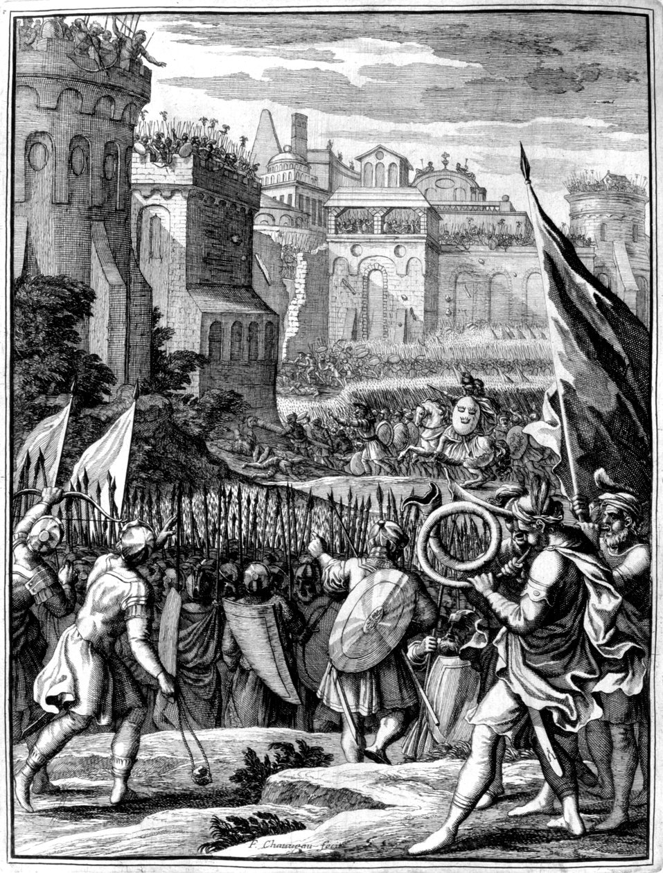 Styrker under Alarik I, kongen av vestgotene fra 395, plyndret Roma, 410 1654 av Francois Chauveau