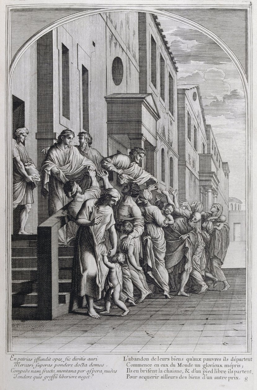 Illustrasjon fra 'Livet til St. Bruno, grunnleggeren av Chartreux-ordenen' Paris 1660. etter maleriene til Eustache Le Sueur og gravert av Fran Sois Chauveau ©UIG/Leemage av Francois Chauveau