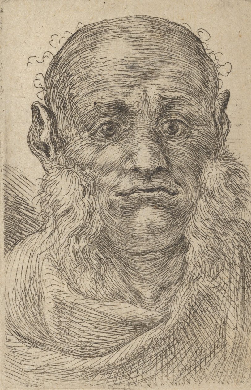 Mask of a Bald Man with Tufty Sideburns, fra Divers Masques, ca. 1635-45. av Francois Chauveau