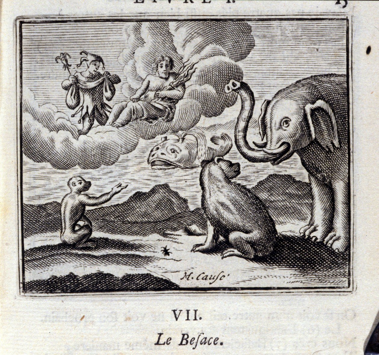 Baggen. Fabler av Jean de La Fontaine (1621-95). Illustrasjon av Francois Chauveau (1613-1676). Utgave av 1728. av Francois Chauveau
