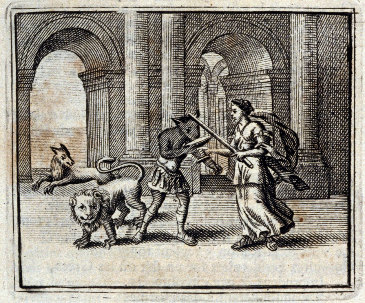 Følgesvennene til Ulysses. Fabler av Jean de La Fontaine (1621-95). Illustrasjon av François Chauveau (1613-1676). Utgave av 1728. av Francois Chauveau