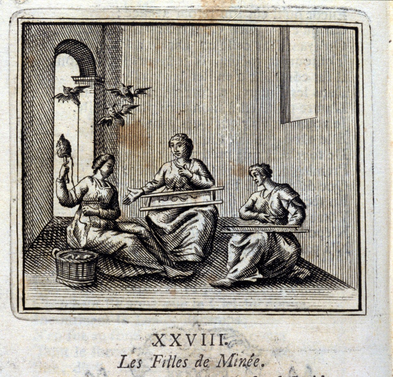 Daughters of Minee. Fabler av Jean de La Fontaine (1621-95). Illustrasjon av François Chauveau (1613-1676). Utgave av 1728. av Francois Chauveau