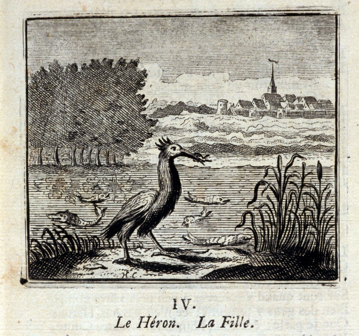 Hegre. Fabler av Jean de La Fontaine (1621-95). Illustrasjon av François Chauveau (1613-1676). Utgave av 1728. av Francois Chauveau