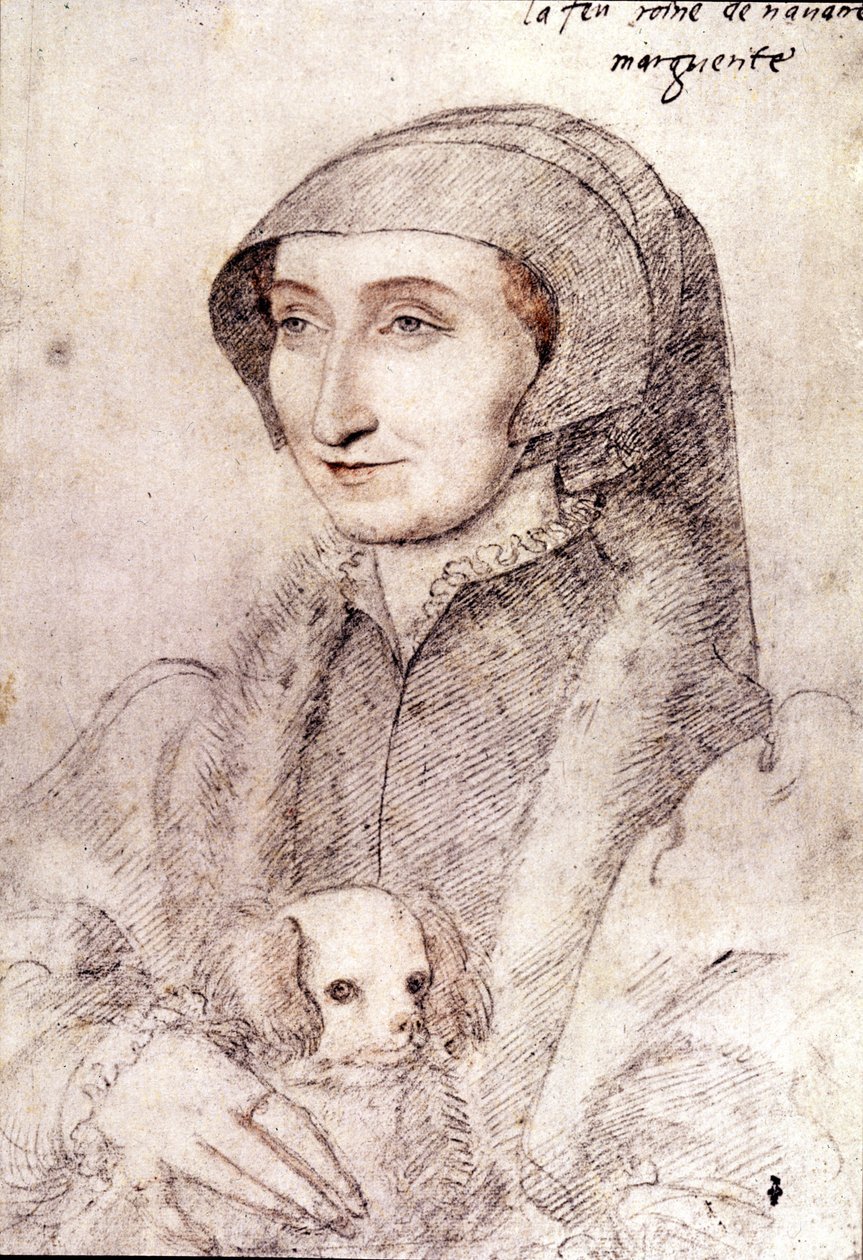 Marguerite av Navarra (1523-1574) (tegning) av François Clouet