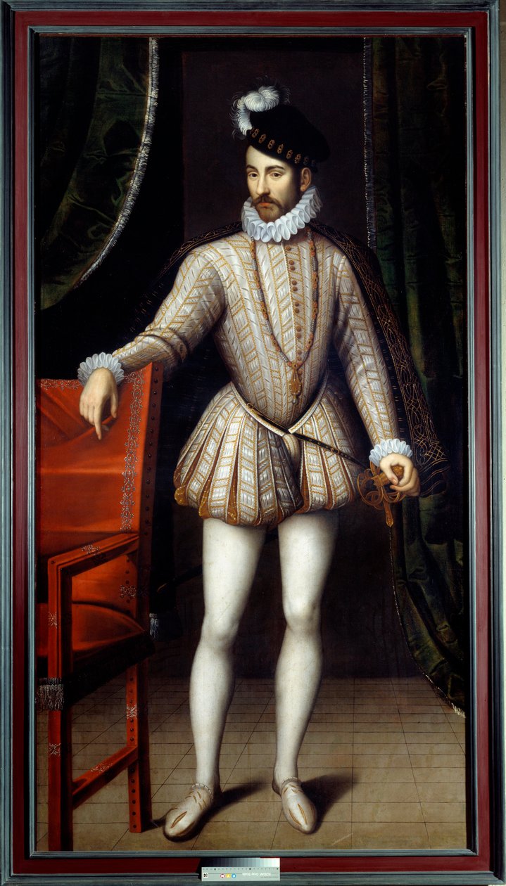 Portrett til fots av Charles IX (1550 - 1574) konge av Frankrike. Maleri av Francois Clouet (1515-1572) av François Clouet