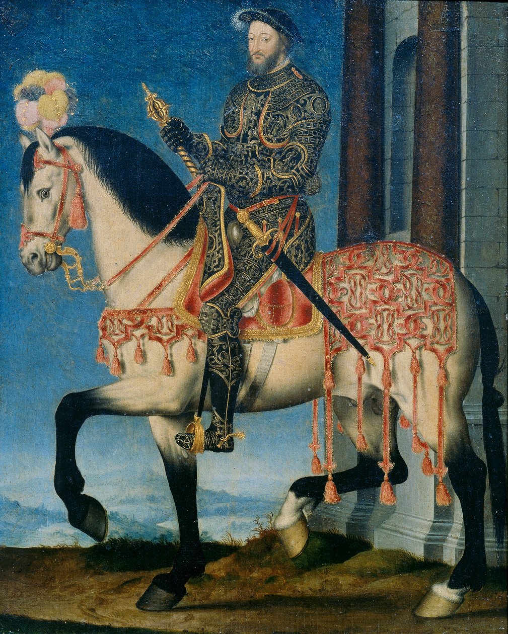 Portrett av Frans I av Frankrike til hest av François Clouet