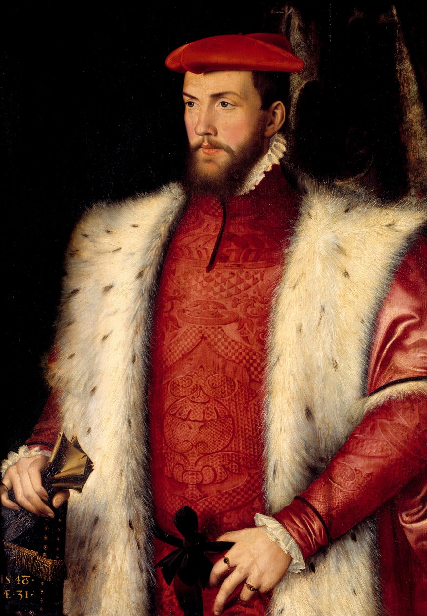 Portrett av Odet de Coligny (1517-1571) Kardinal de Chatillon Maleri av Francois Clouet (1515-1572) 1500-tallet Søn. 0,94x0,73 m Chantilly, Musee Conde av François Clouet