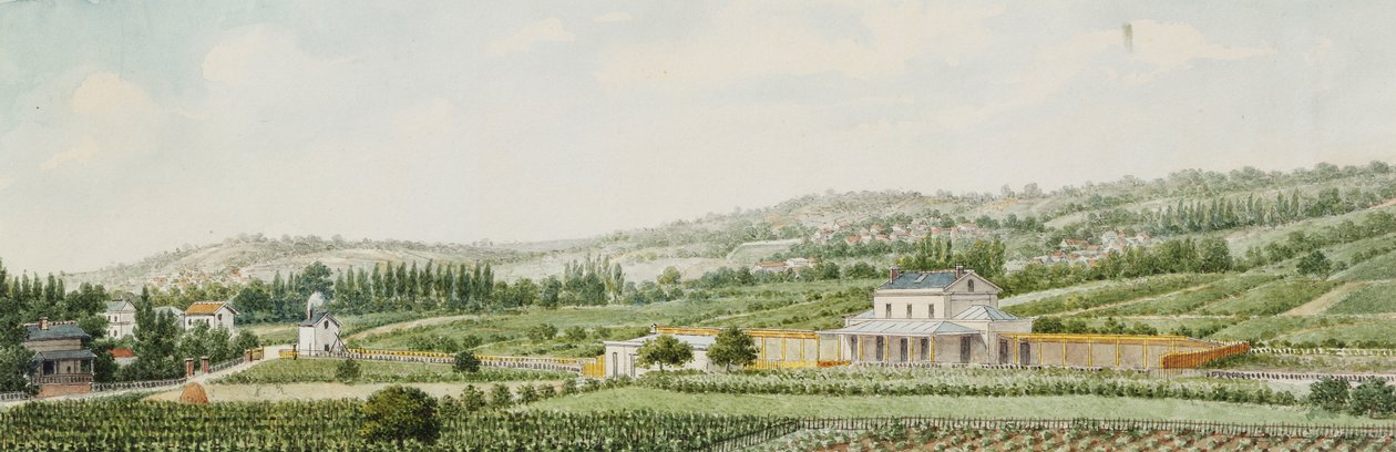 En togstasjon i utkanten av Paris, 1846 av Francois Debret