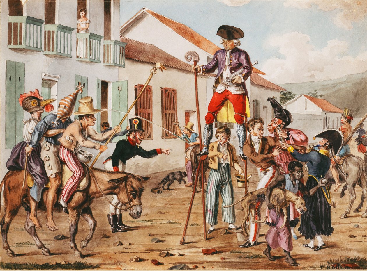 En karnevalsscene av Francois Desire Roulin
