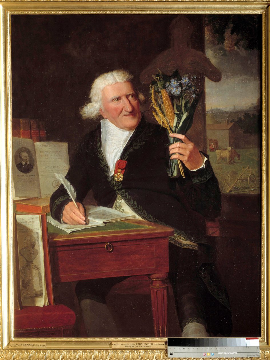 Portrett av Antoine Augustin, Baron Parmentier (1737-1813) representativ agronom iført æreslegionen. Maleri av Francois Dumont l