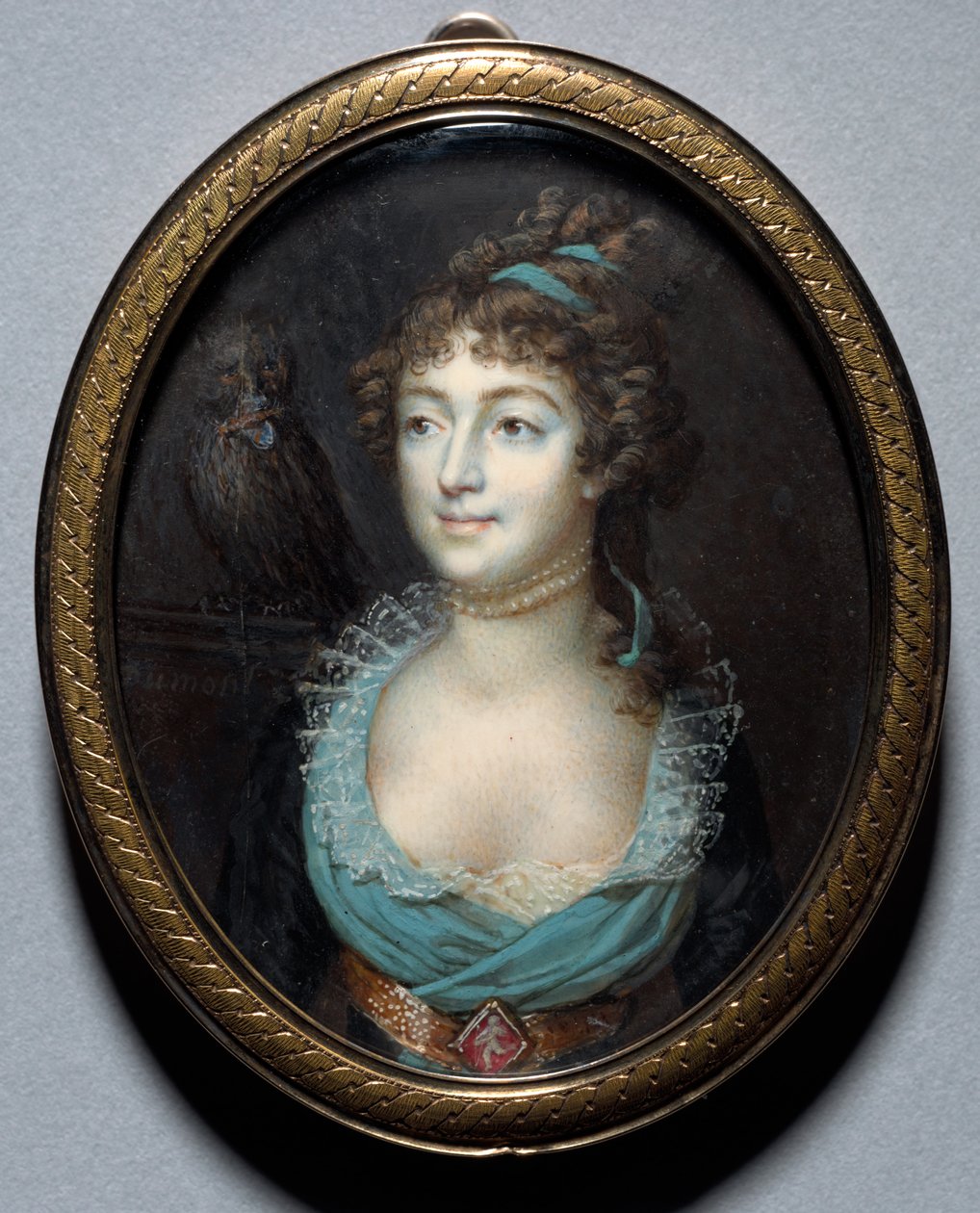 Portrett av Mademoiselle Marie-Anne Adelaide Le Normand, ca. 1793. av Francois Dumont