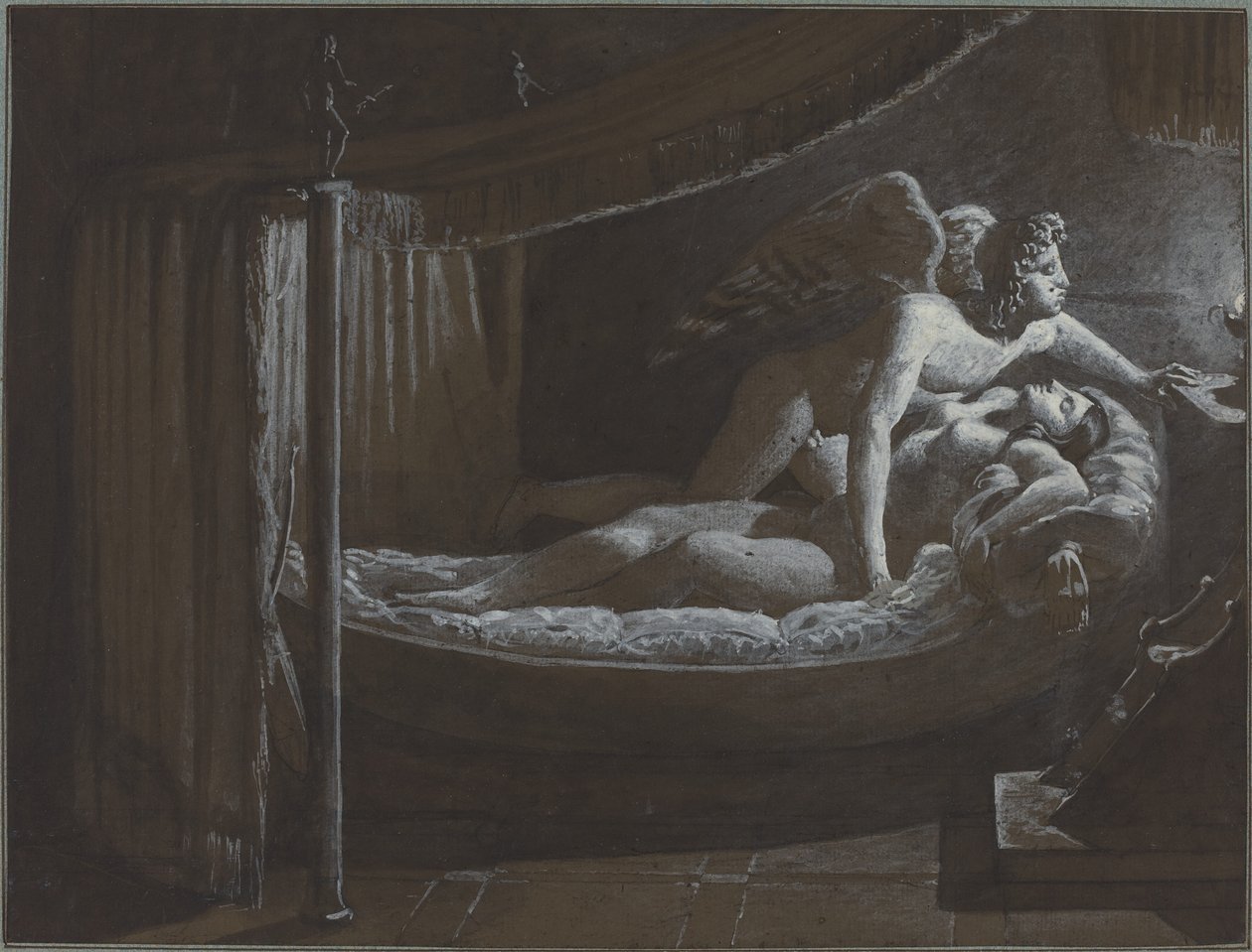 Amor med psyke som slukker lampen av Francois Edouard Picot