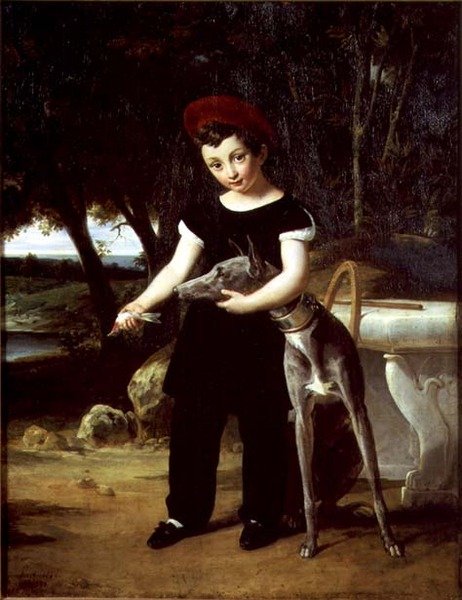 Henri av Frankrike (1820-83) hertug av Bordeaux hjemme hos hertuginnen av Angouleme ved Chateau de Villeneuve lEtang, 1826 av Francois Edouard Picot