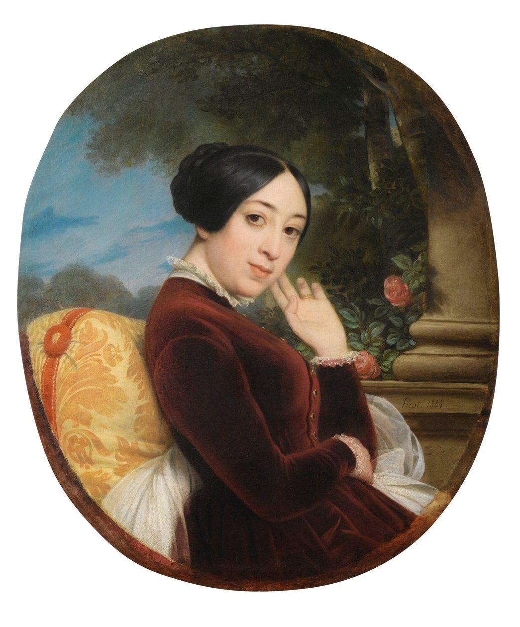 Portrett av sangeren og komponisten Pauline Viardot 1821-1910, 1844. av Francois Edouard Picot