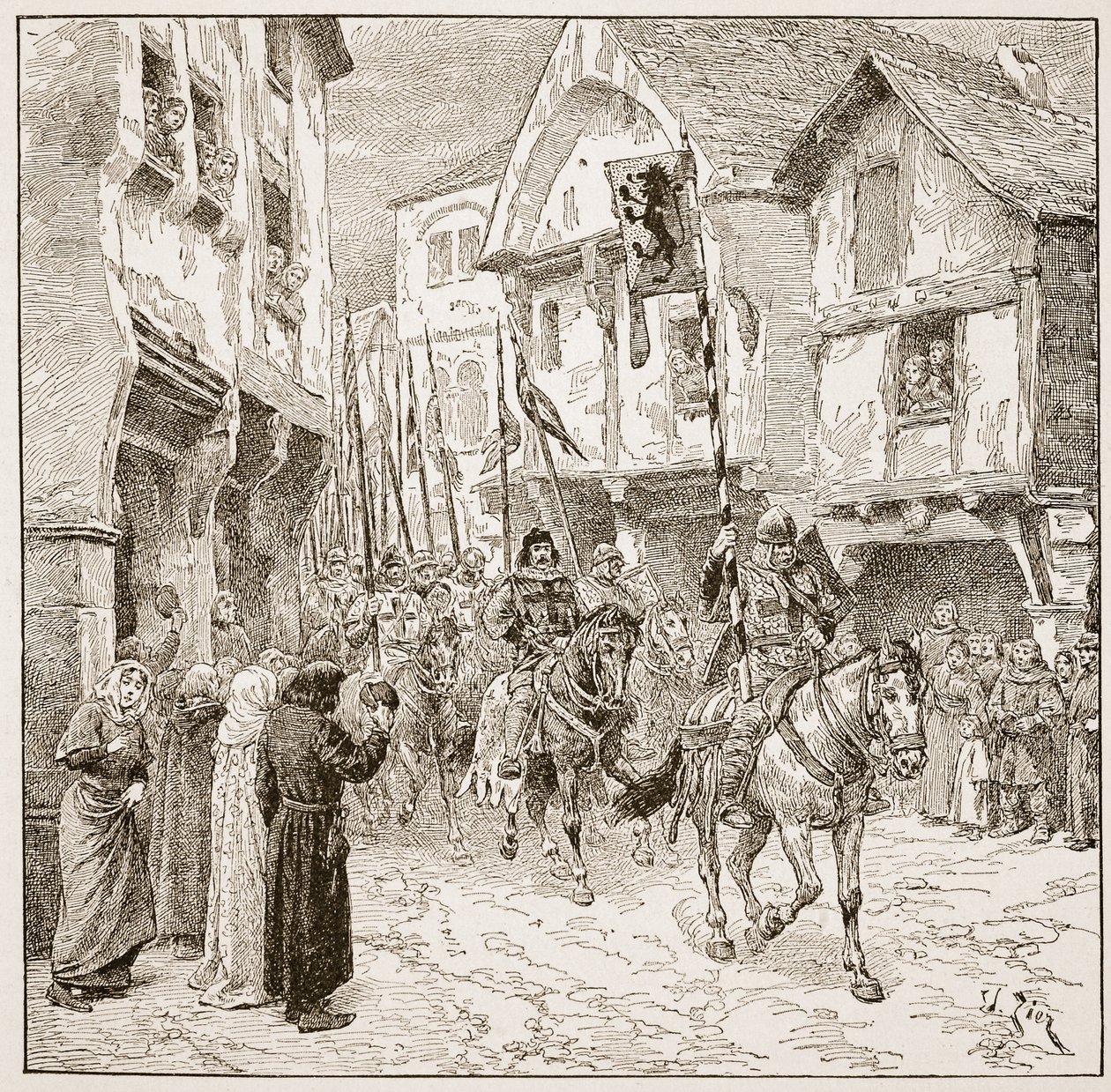Duke Roberts avgang for det hellige land, illustrasjon fra 
