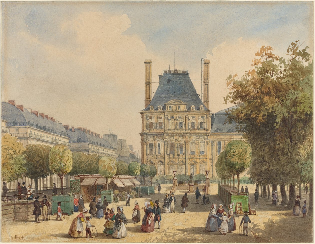 Rue de Rivoli og Pavillon Marsan av Francois Etienne Villeret