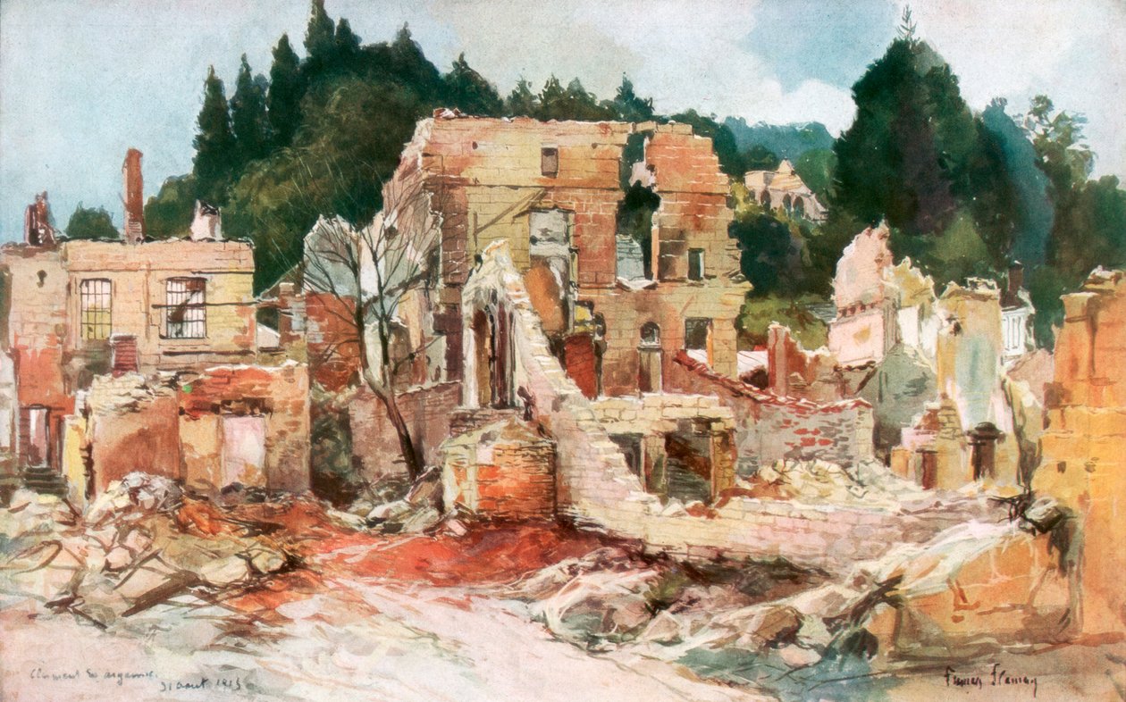 Clermont-en-Argonne, Frankrike, august 1915, 1926. av Francois Flameng