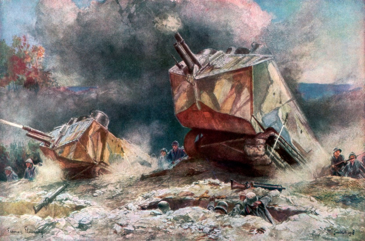 Fransk tankangrep, juli 1918, 1926 av Francois Flameng