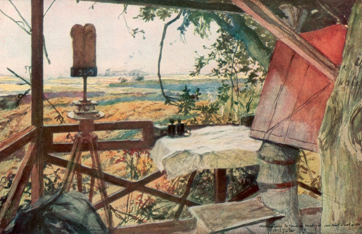 Observasjonspost av General Mangin, 18. juli 1918, Villers-Cotterets, Aisne, Frankrike, 1926. av Francois Flameng