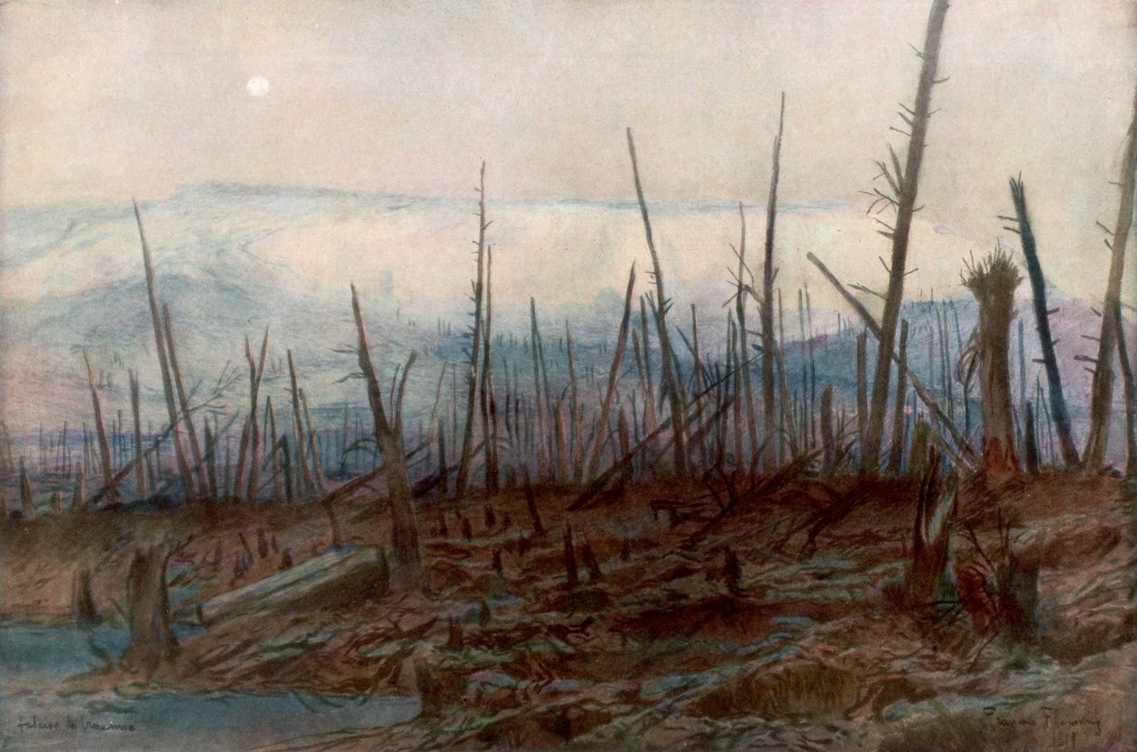 The Cliff of Craonne, c1917, 1926. av Francois Flameng