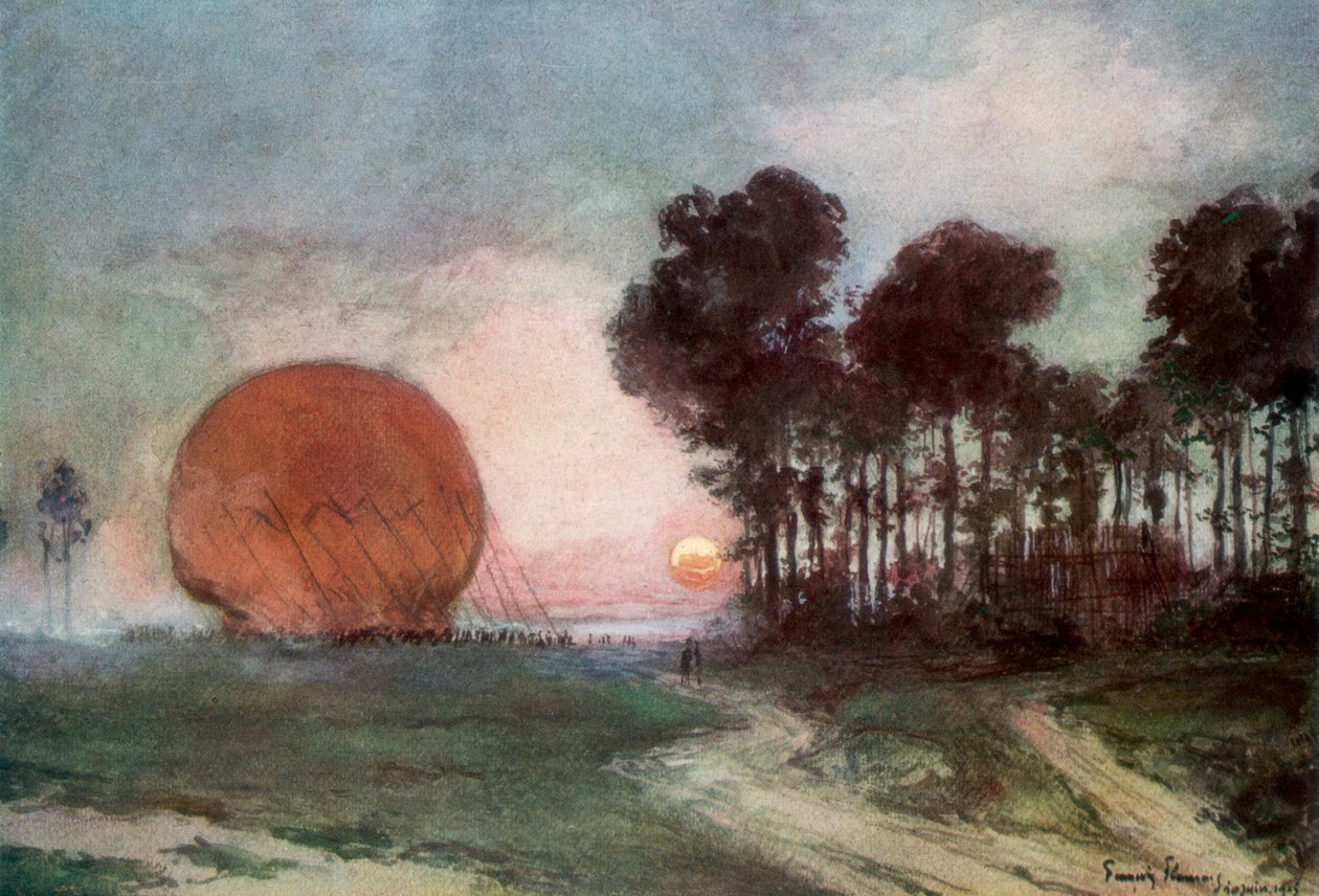 Ballongens retur, Artois, Frankrike, 10. juni 1915, 1926 av Francois Flameng