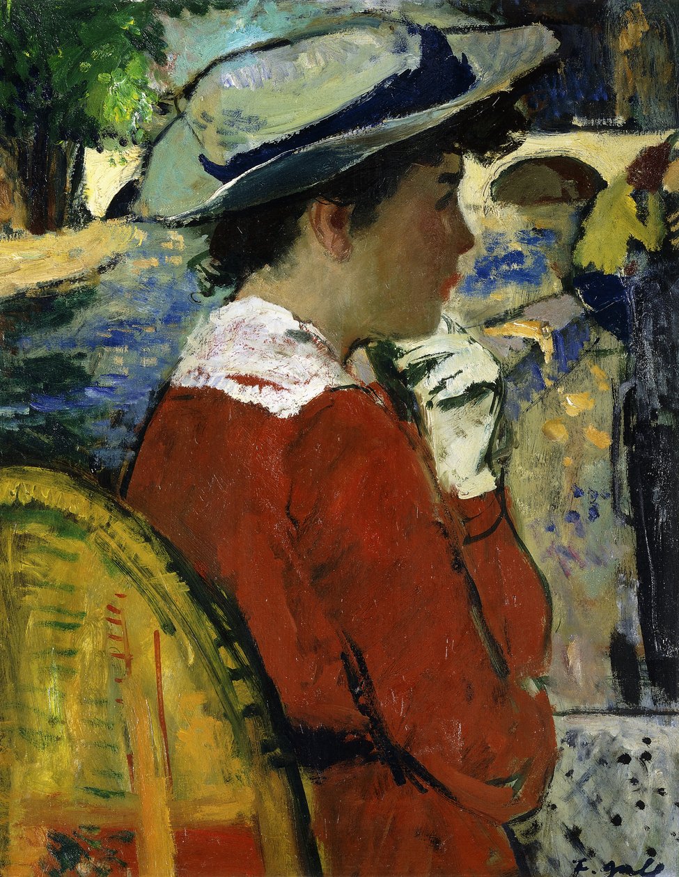 Eugenie om kostnadene ved Seinen; Eugenie sur les frais de la Seine, ca. 1946-47 (olje om bord) av Francois Gall