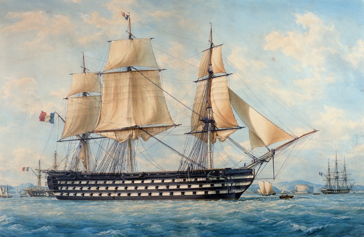 Montebello-fartøyet, av Francois Roux (1811-1882), akvarell, Frankrike av Francois Geoffroy Roux